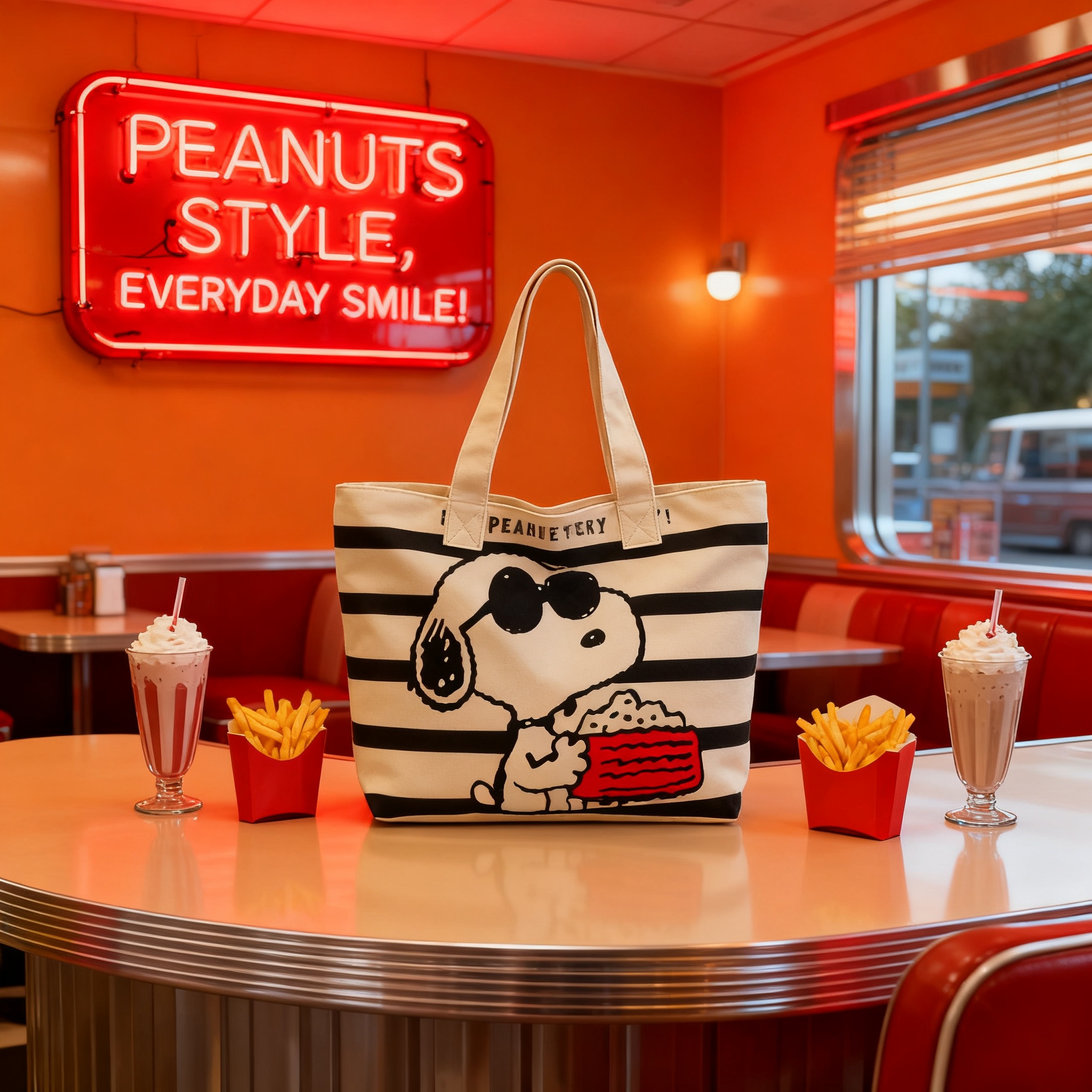 Model Kit Girl - Snoopy Cartoon Large Capacity Canvas Tote