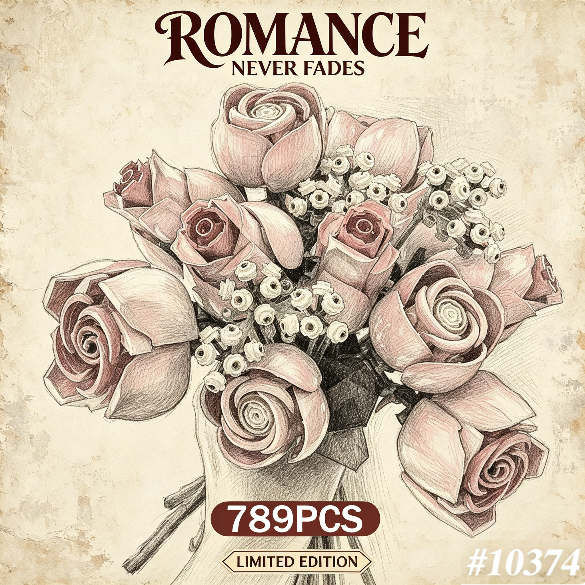 Model Kit Girl - Technology New Romantic Bouquet Pink Rose