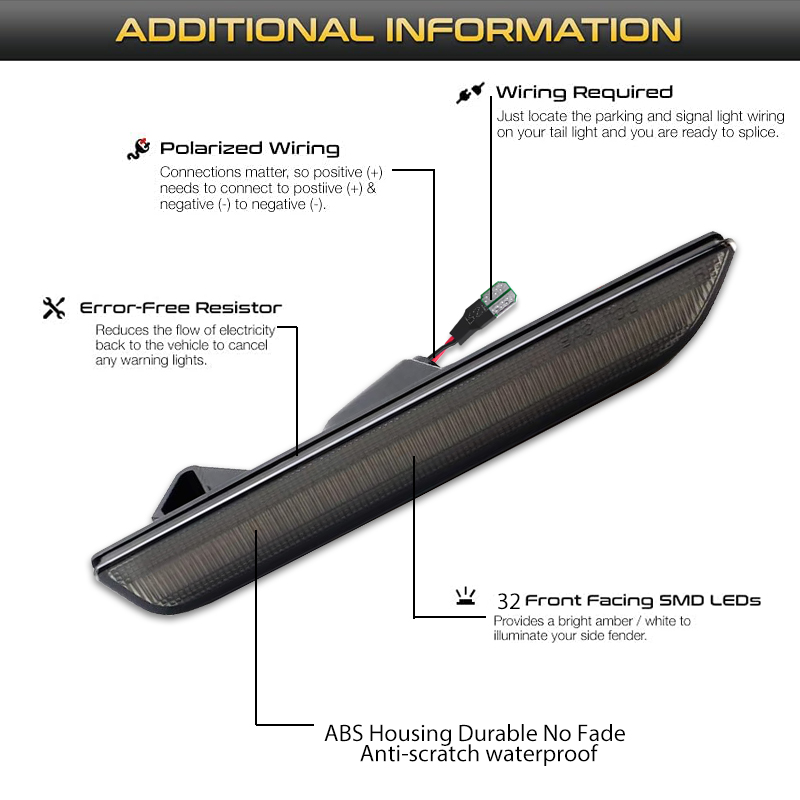 2pcs Car Front Rear Bumper Sid - Model Kit Led บทวิจารณ์และราคา