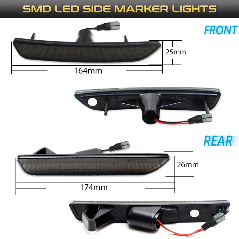 2pcs Car Front Rear Bumper Sid - Model Kit Led บทวิจารณ์และราคา