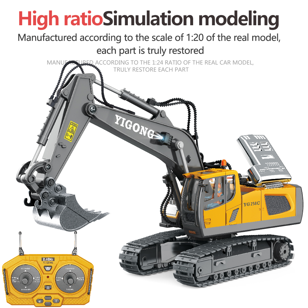 2.4G RC Excavator Bulldozer Du - Model Kit Excavator บทวิจารณ์และราคา